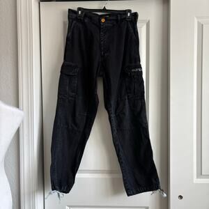 Supervsn Studio Men’s Baggy Cargo Pants Sz S Streetwear 90s Y2K Black